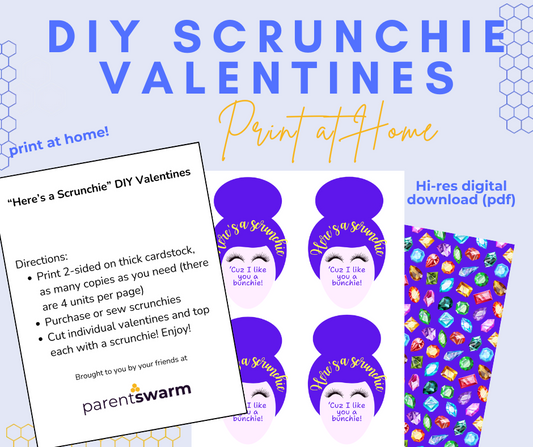 "Here's a Scrunchie" DIY Valentine's Day Printable