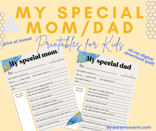 My Special Mom/Dad Printables for Kids